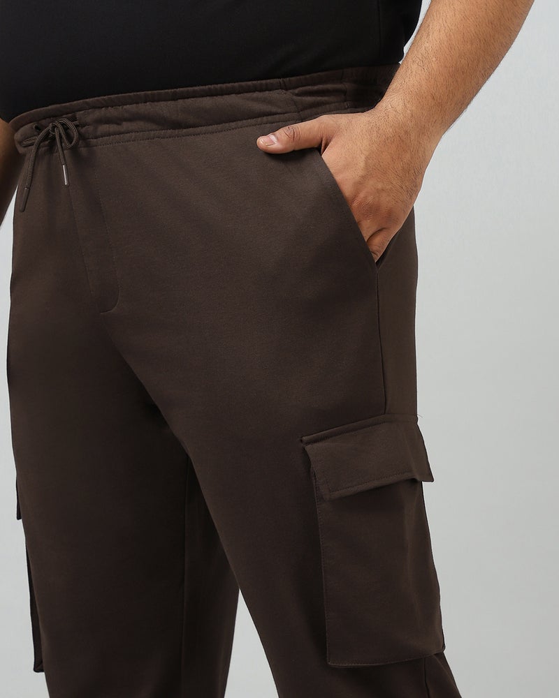 bewakoof Men's Brown Oversized Plus Size Cargo Warm Joggers - Image 5